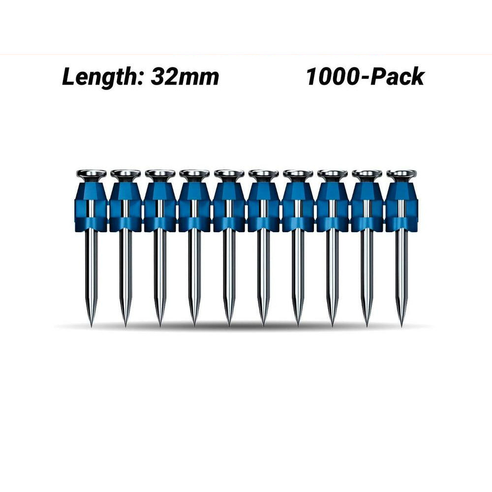 Bosch NB-32 (1.600.A02.F4N) 1000-Pack 32mm Concrete Nails To Suit GNB 18V-38 Nailer