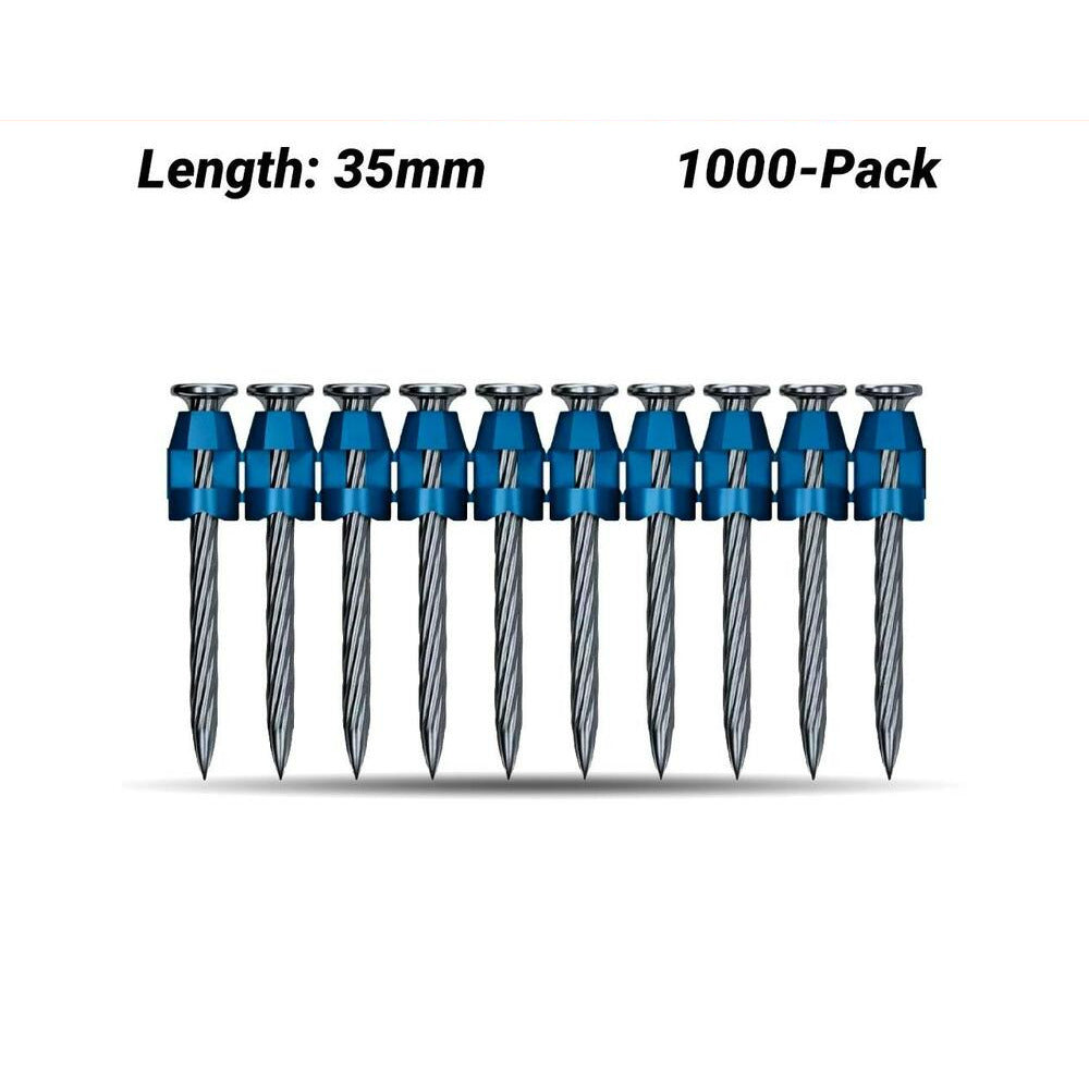 Bosch NK-35 (1.600.A02.F4R) 1000-Pack 35mm Concrete Nails To Suit GNB 18V-38 Nailer