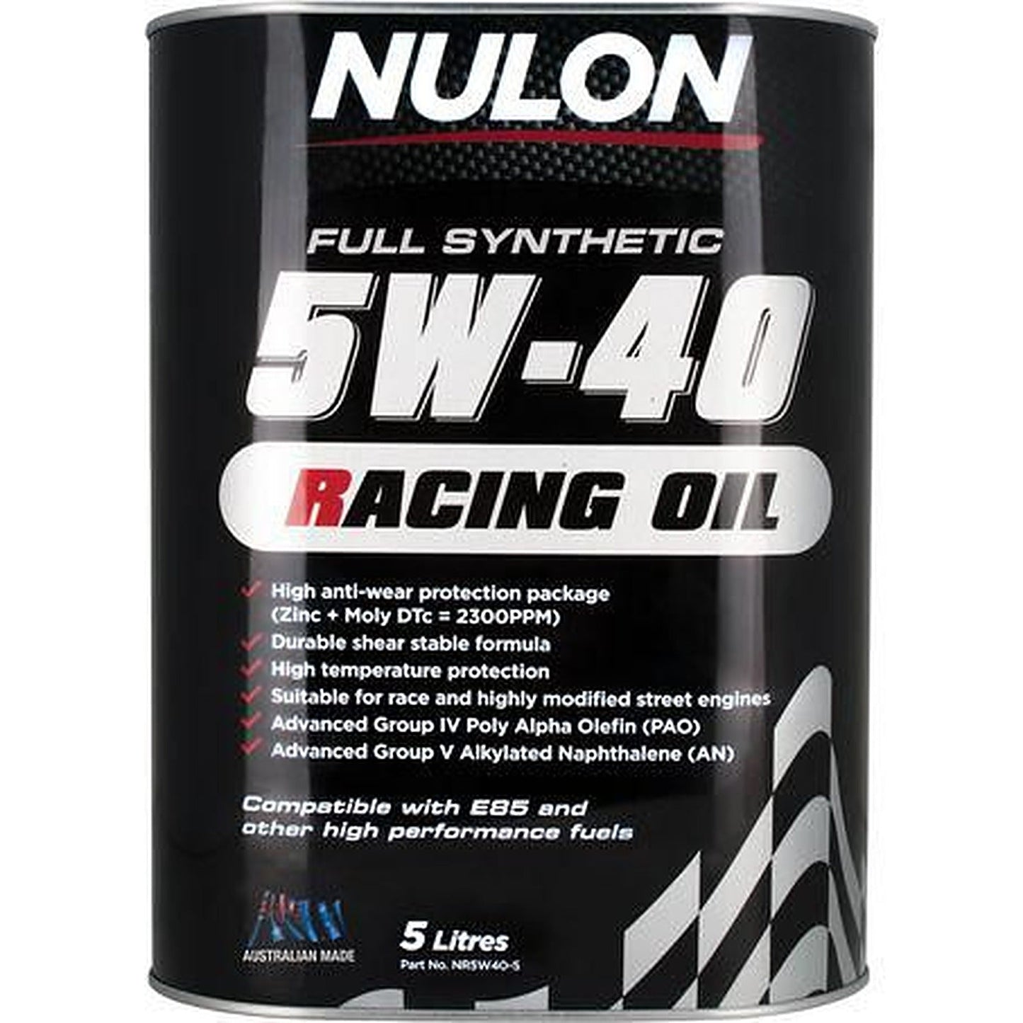 Nulon Full Synthetic Racing Engine Oil 5W-40 — 5L NRO5W40-5