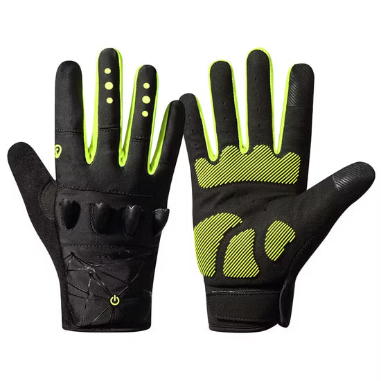 OEX Silicone Grip Rechargeable LED Light Gloves — 100 Lumens