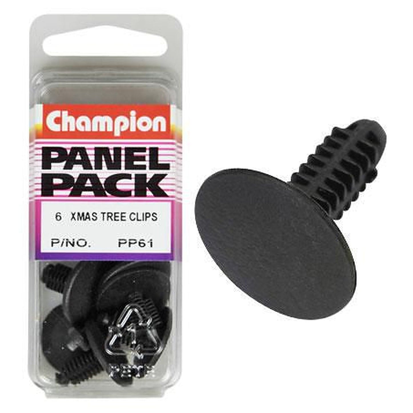 Champion Xmas Tree Clip Black Len 16.7mm Stem 7.3mm Head 20mm — 6 Pack PP61