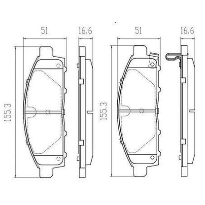 RDA GP Max General Purpose Low Metallic Brake Pad Set Front RDB2053