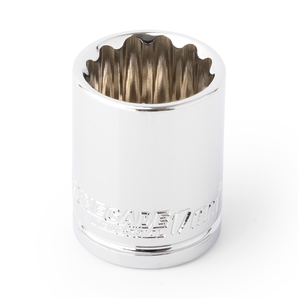Renegade Industrial 17mm x 3/8" Drive Metric 12 Point Standard Socket - RI38012