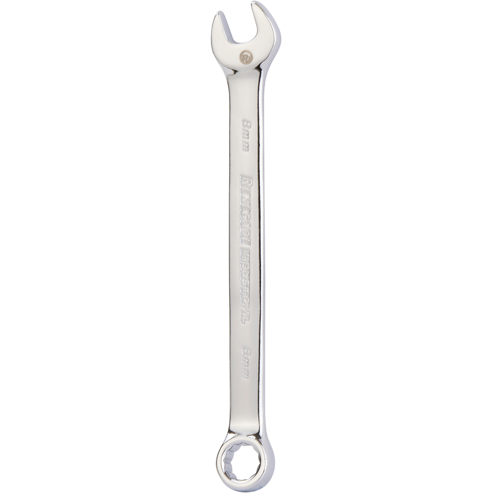 Renegade Industrial 8mm Polished Chrome Metric Combination Spanner - RICS08M