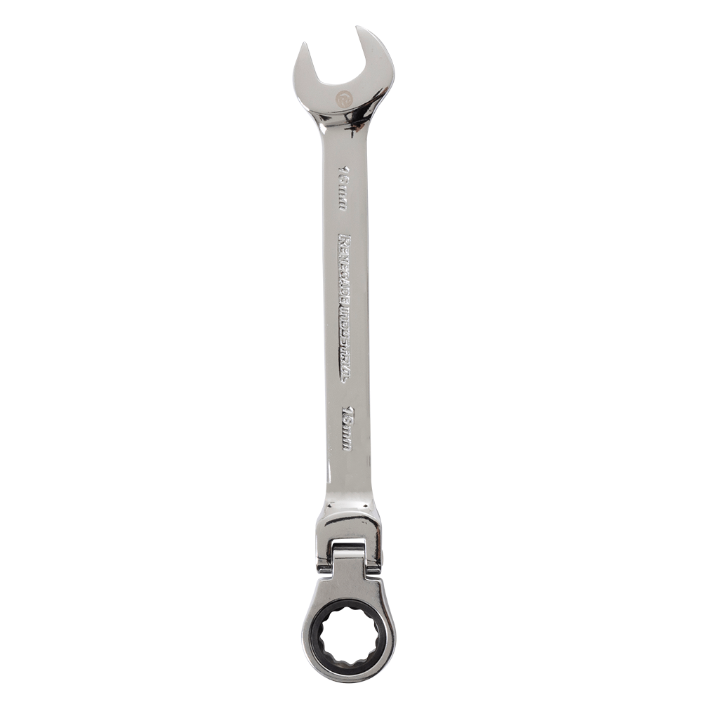 Renegade Industrial 16mm Metric Flexible Head Ratchet Spanner - RIFHR16