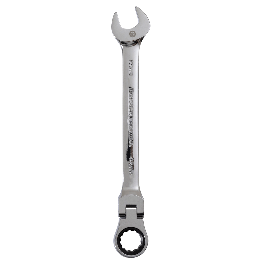 Renegade Industrial 17mm Metric Flexible Head Ratchet Spanner - RIFHR17
