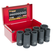 Renegade Industrial 3/4" Drive 8 Piece Imperial Deep Impact Square Sockets Set - RIIS348I-SQ