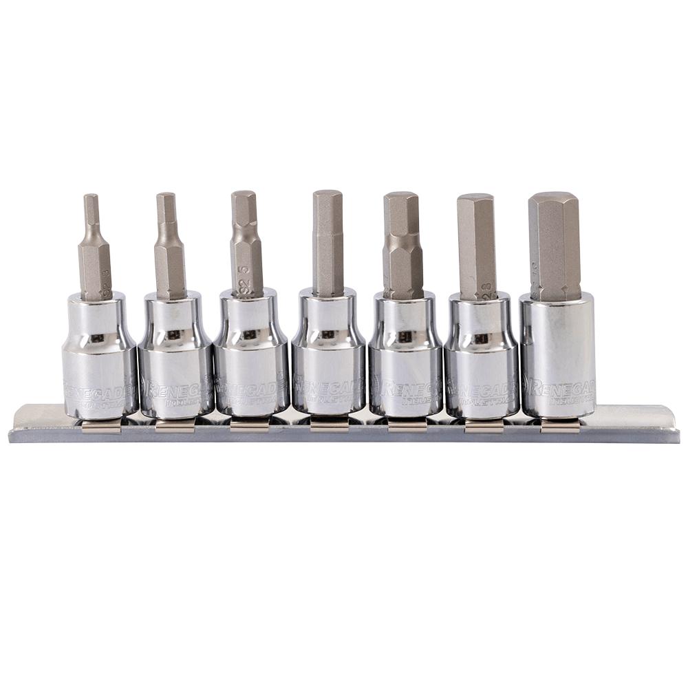 Renegade Industrial 3/8" Drive 7 Piece Metric Inhex Sockets Set - RISS387I