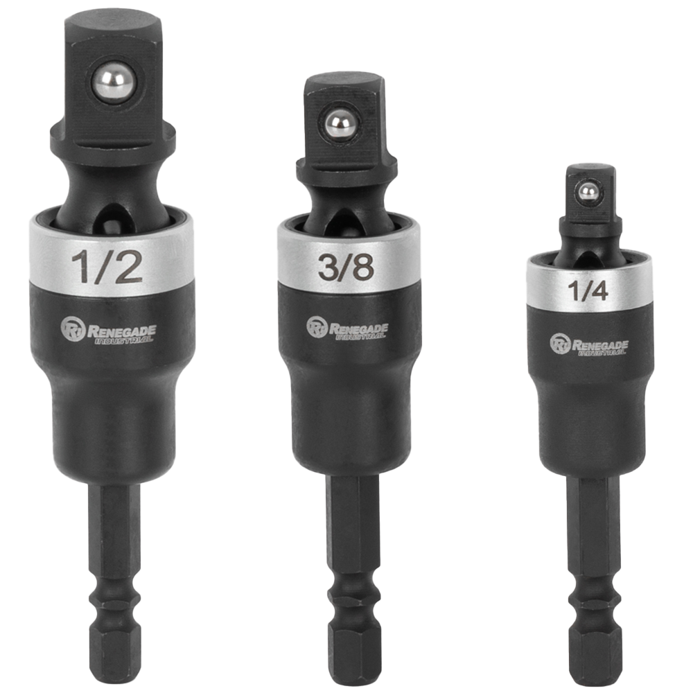 Renegade Industrial 3 Piece Uni-Joint Tilt Impact Socket Adaptor Set - RITUJSAS