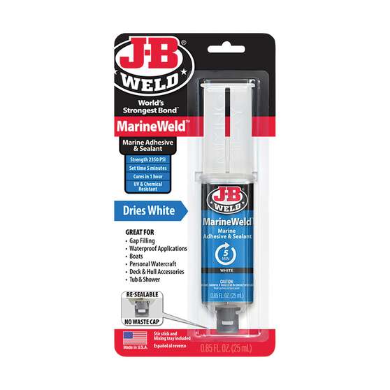 JB Weld 50172 MarineWeld Waterproof Urethane Adhesive Syringe 25ml White