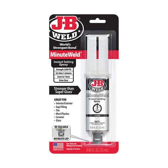 JB Weld 50101 MinuteWeld 1 Minute Instant Clear Epoxy Adhesive
