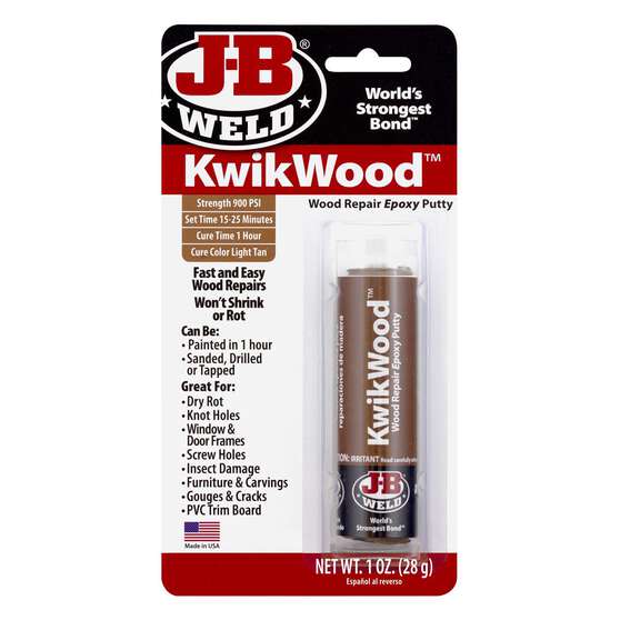 JB Weld 8257 KwikWood Wood Repair Epoxy Putty Stick