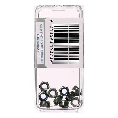 Champion 316/A4 Stainless Steel Self-Locking Hex Nut M5 x 0.8mm — Pack of 10
