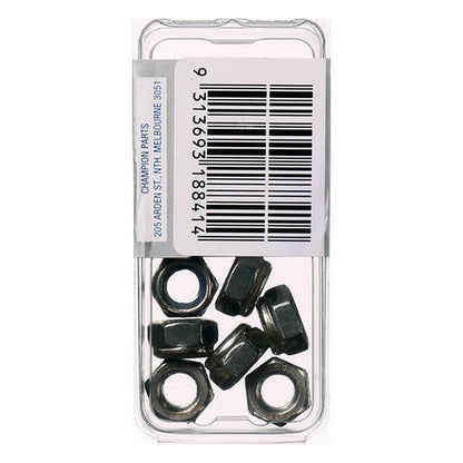 Champion 316/A4 Stainless Steel Self-Locking Hex Nut with Nylon Insert M8 x 1.25mm — Pack of 8