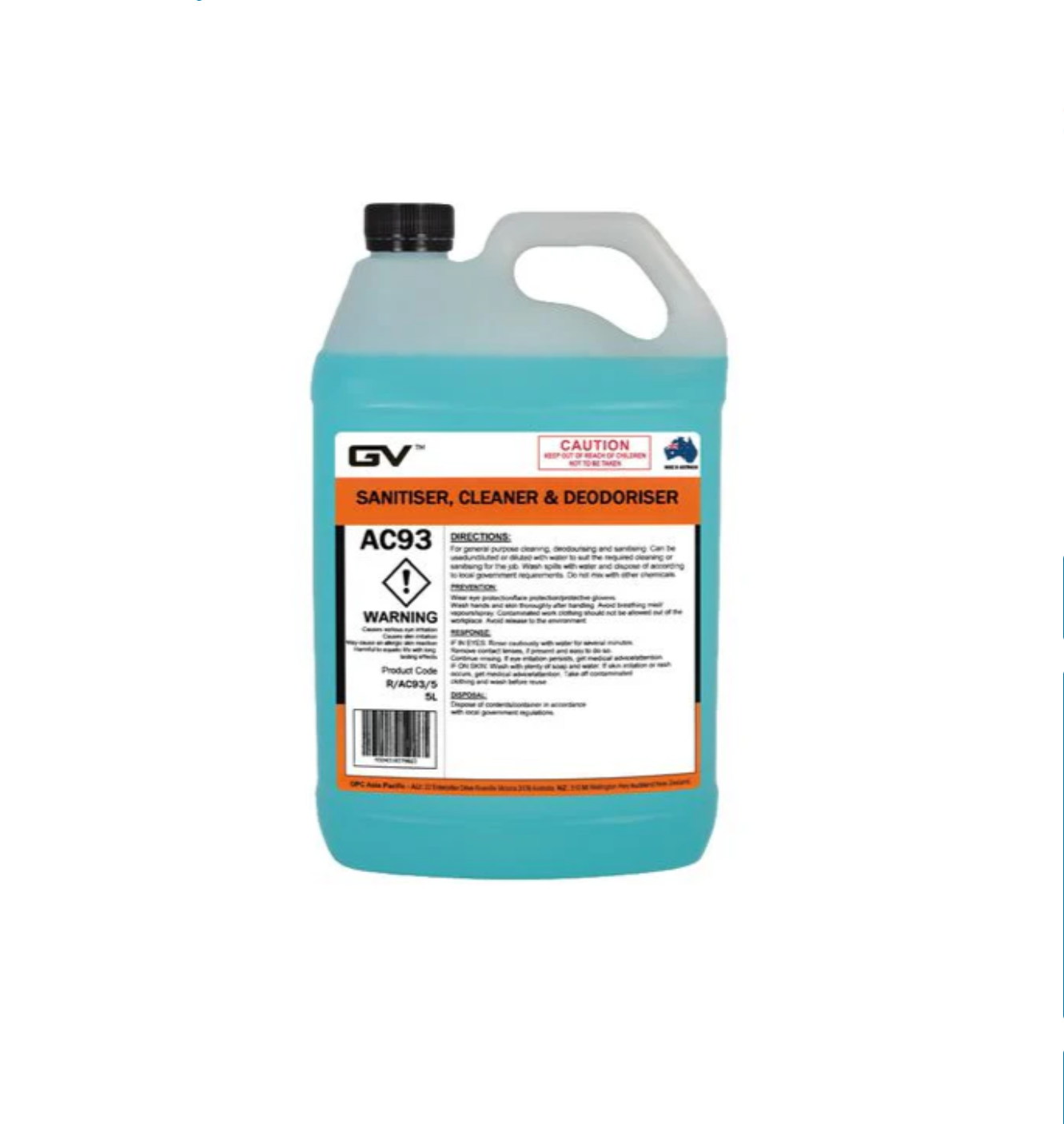 Gvoil Sanitiser Cleaner and Deodoriser 5L