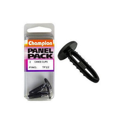Champion Canoe Clip Black Len: 26.5mm Hole: 7.5-7.6mm Head: 11mm TF22