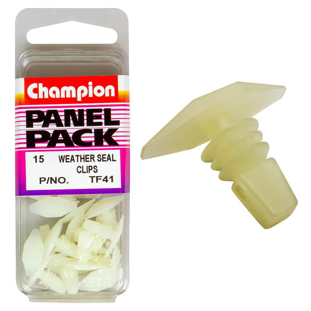 Champion Weather Seal Clips Clear 13mm x 6mm Stem Pack of 15 TF41