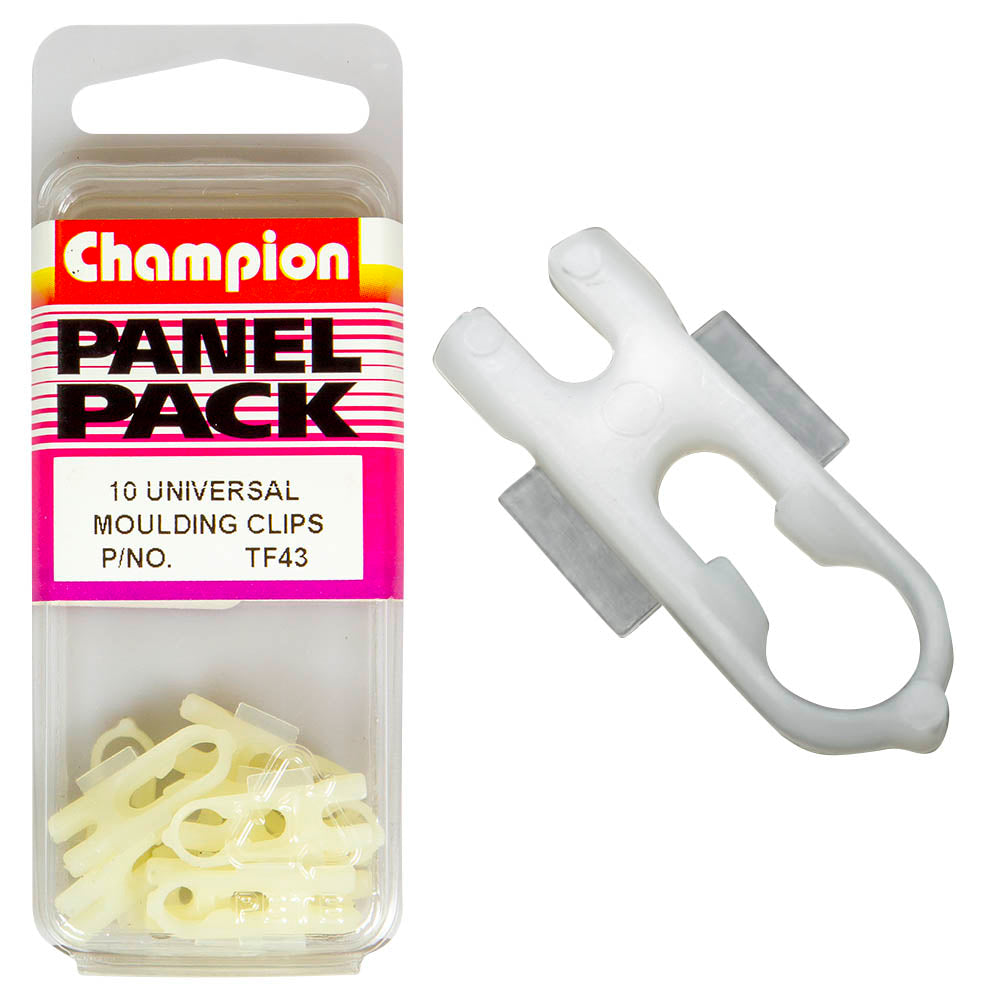 Champion Universal Moulding Clips White 11.11mm x 24.6mm Pack of 10 TF43