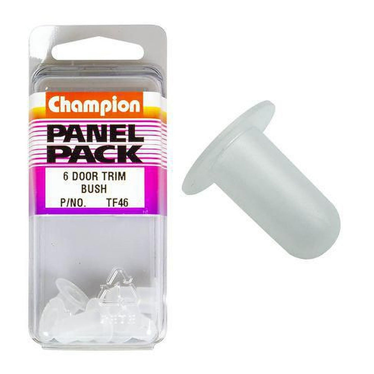 Champion Clear Door Trim Bush 7mm Width 8mm Hole — Pack of 6