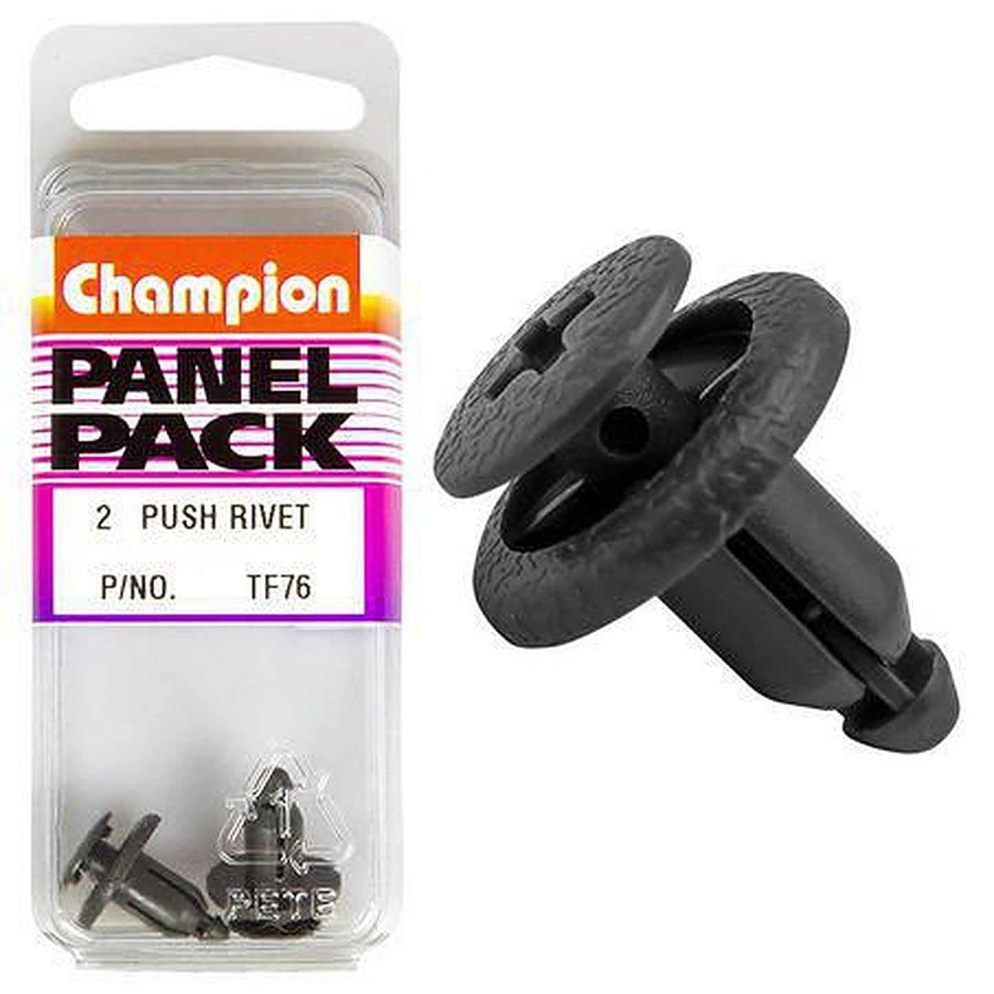 Champion Push Rivet Black Len: 18mm Hole: 6mm Head: 14mm TF76