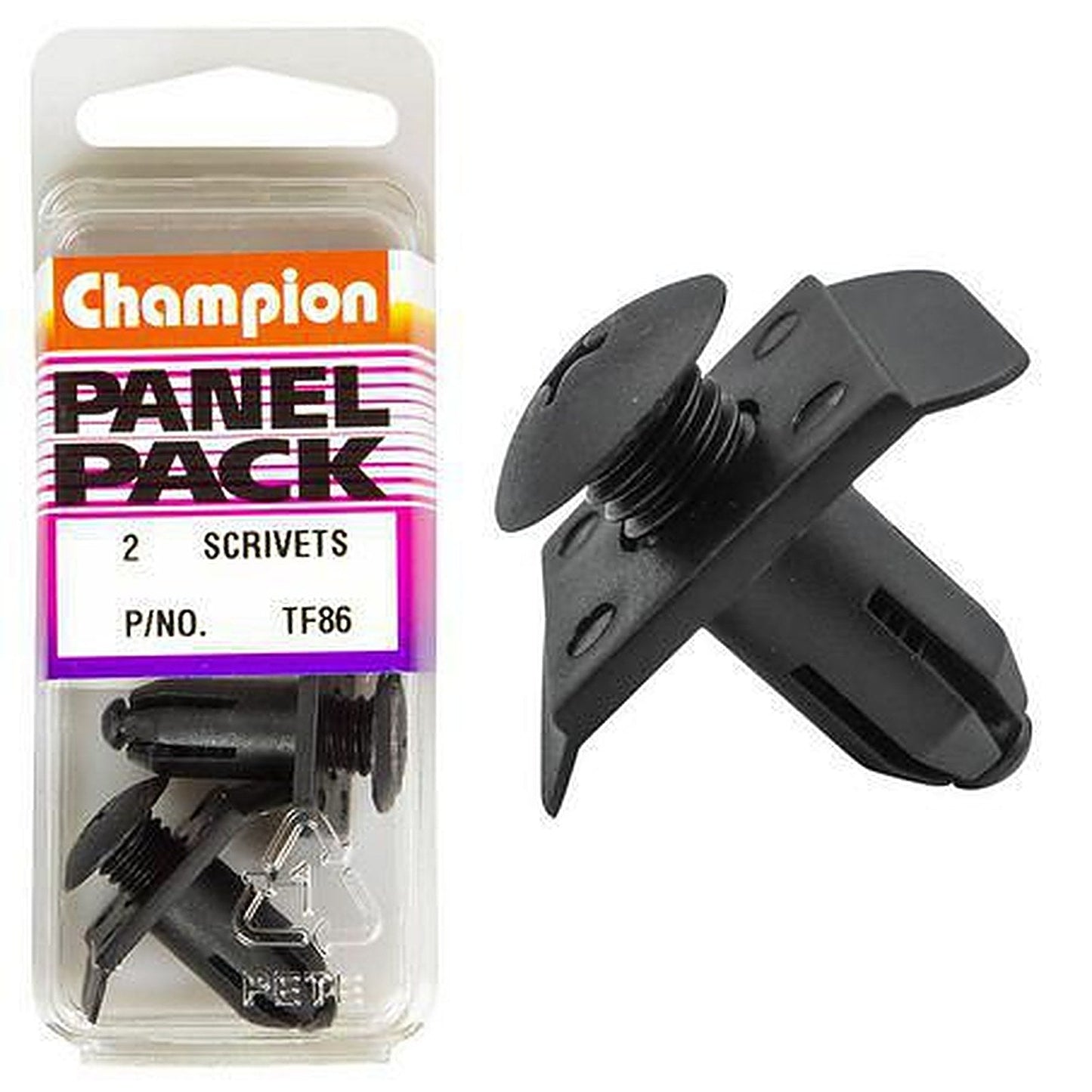Champion Scrivet Black Len: 18mm Hole: 10mm Head: 20x30mm TF86