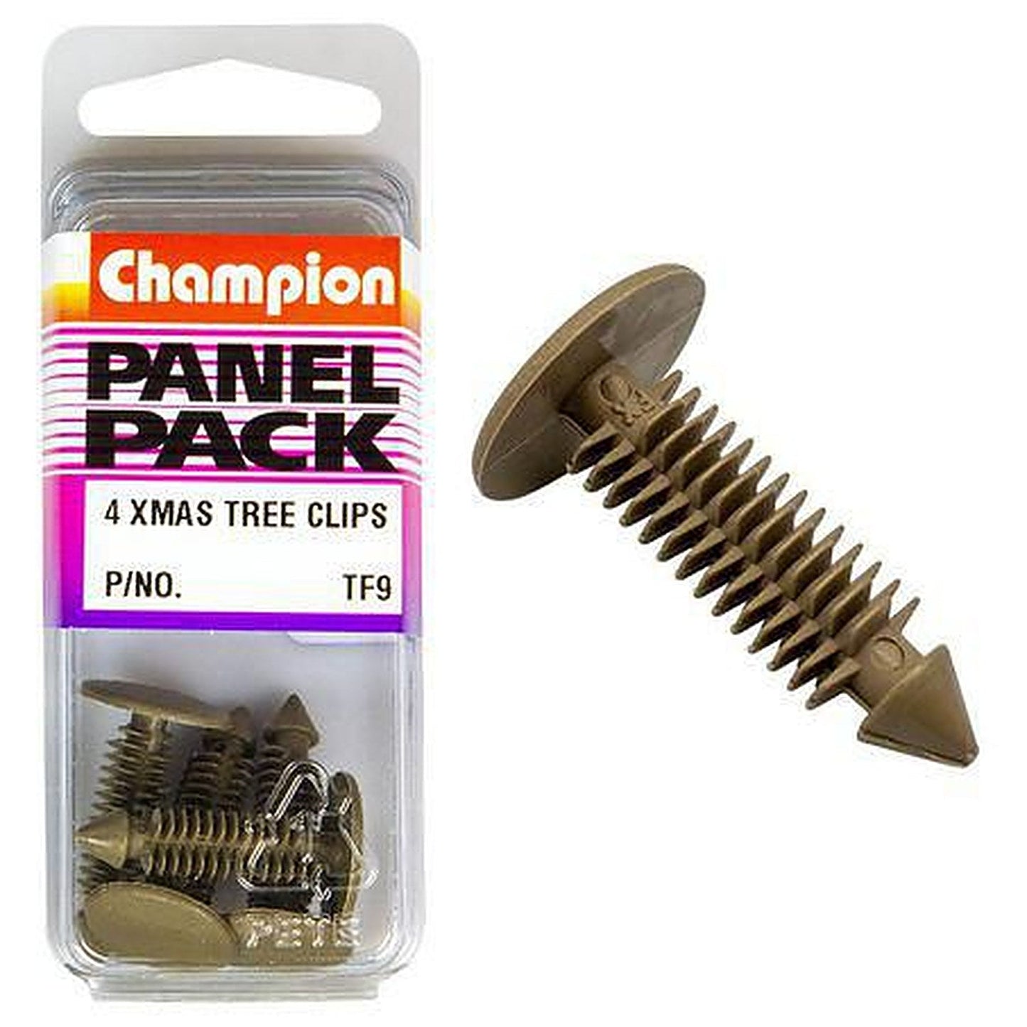 Champion Xmas Tree Clip Beige Len: 22mm Stem Dia: 6.8mm Hole: 6.6-8mm Head: 16mm TF9