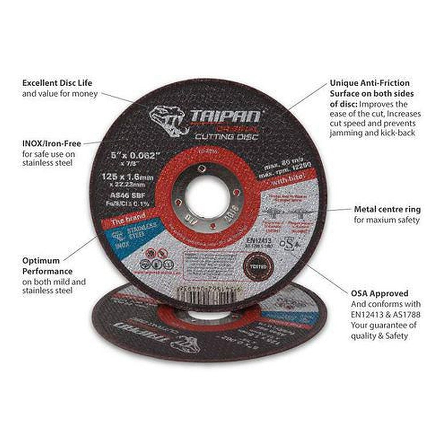 Taipan INOX Cutting Disc 100 x 1.0mm TO-6202