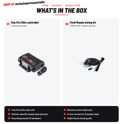Redarc Tow-Pro Elite V3 + Wiring Kit Ford Ranger BT-50 EBRH-ACCV3 TPWKIT-012