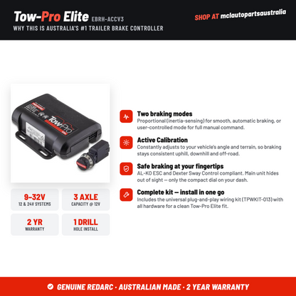 Redarc Tow-Pro Elite V3 + Universal Wiring Kit EBRH-ACCV3 TPWKIT-013
