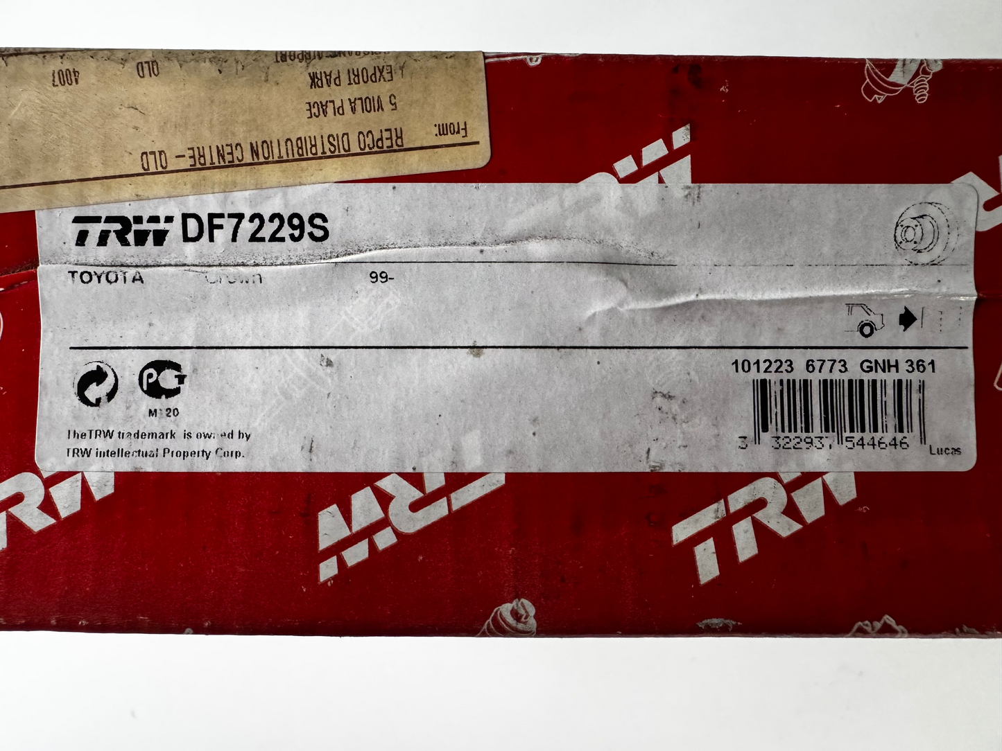 TRW Disc Brake Rotor Solid 291mm DF7229S