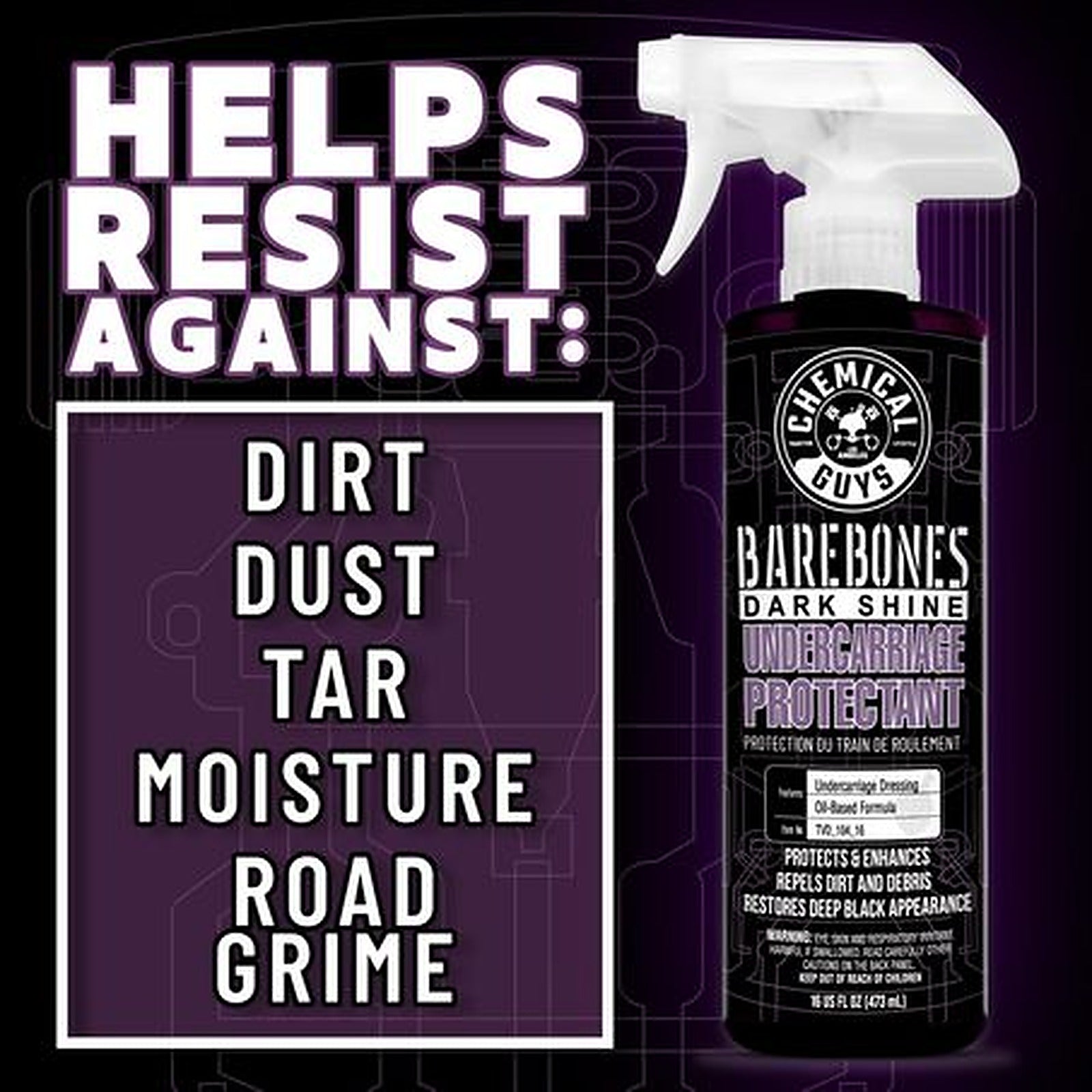 Chemical Guys Bare Bones Undercarriage Protectant 473ml TVD_104_16