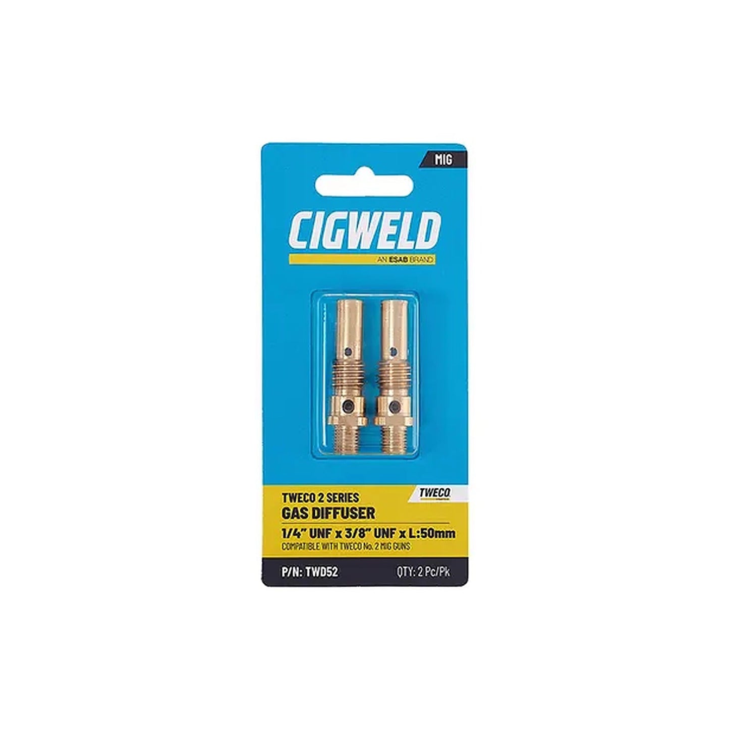 Cigweld Tweco 2 Gas Diffuser — 2 Pack TWD52