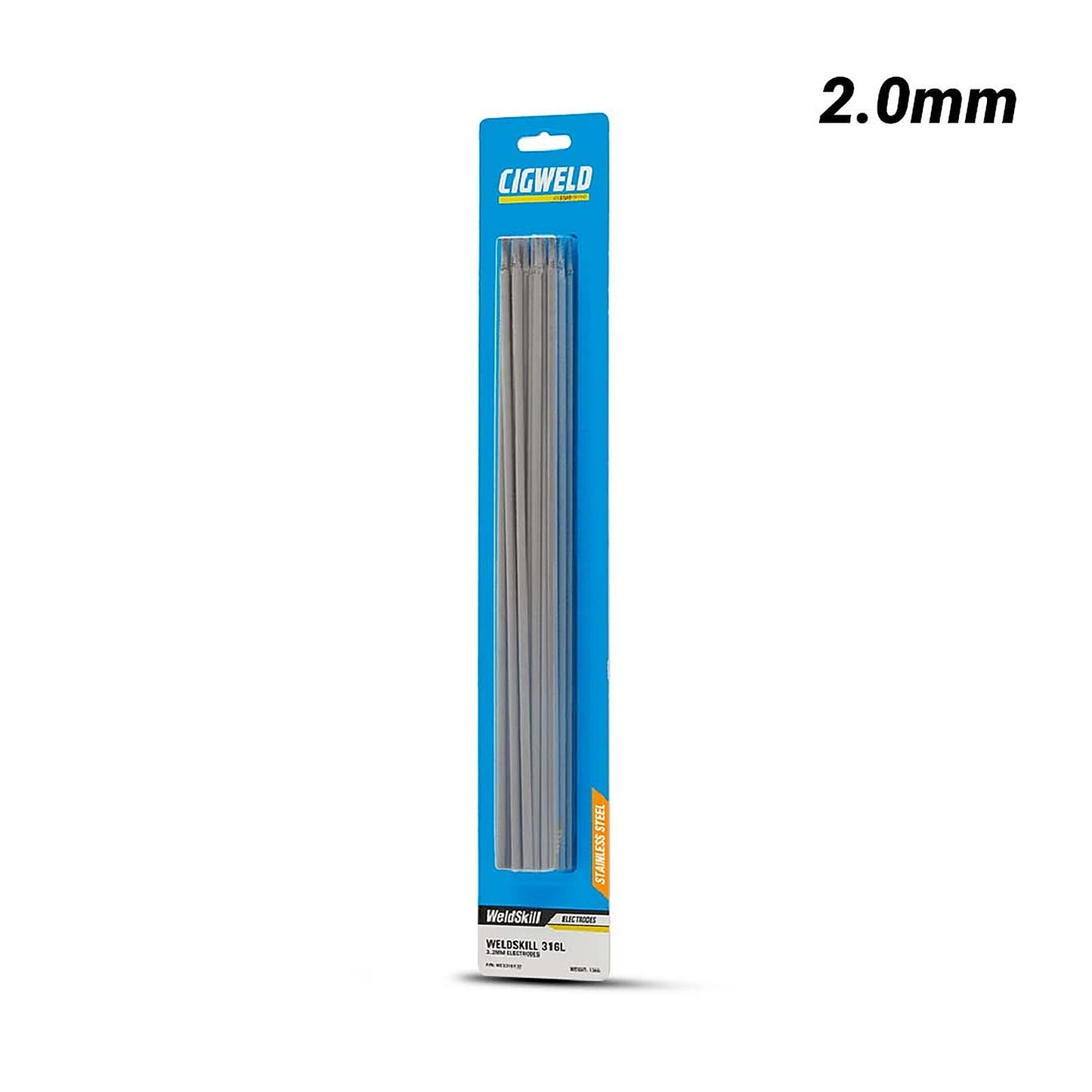 Cigweld Weldskill 316L Stainless Steel Electrode 2.0mm — 10 Pack WES316020