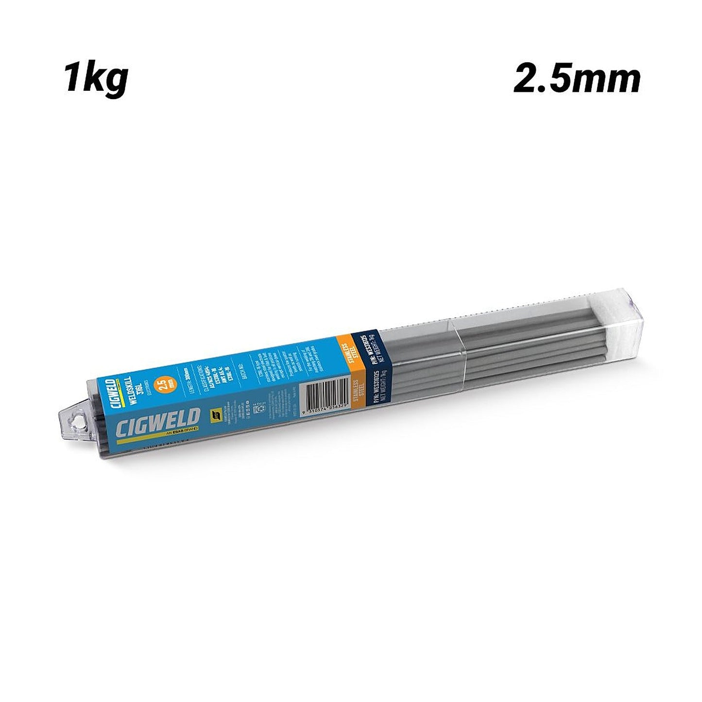 Cigweld Weldskill 316L Stainless Steel Welding Electrodes 2.5mm 1.0kg WES316125
