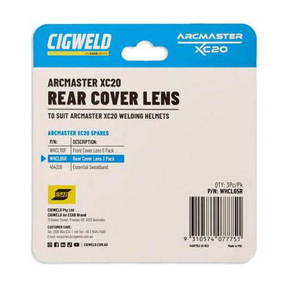 Cigweld Rear Cover Lens 3 Pack (Arcmaster XC20 Helmet) WHCL65R