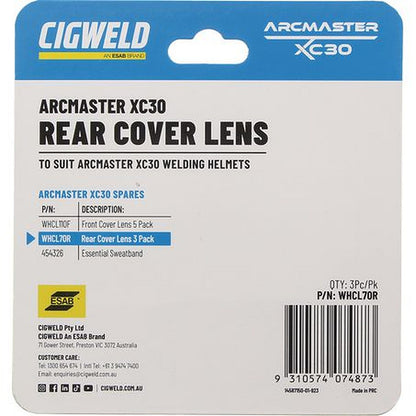 Cigweld Rear Cover Lens 3 Pack (Arcmaster XC30 Helmet) WHCL70R