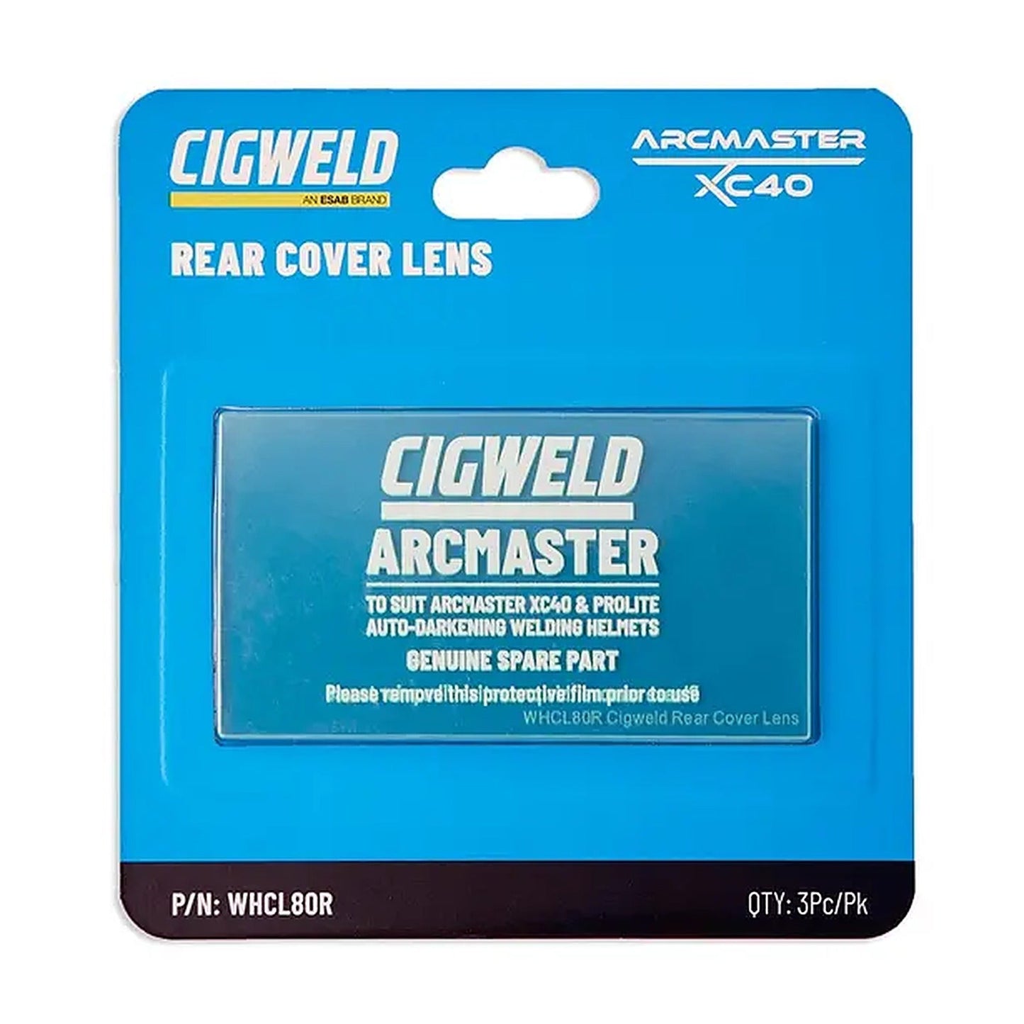 Cigweld Arcmaster XC40 Rear Welding Lens Cover — 3 Pack WHCL80R