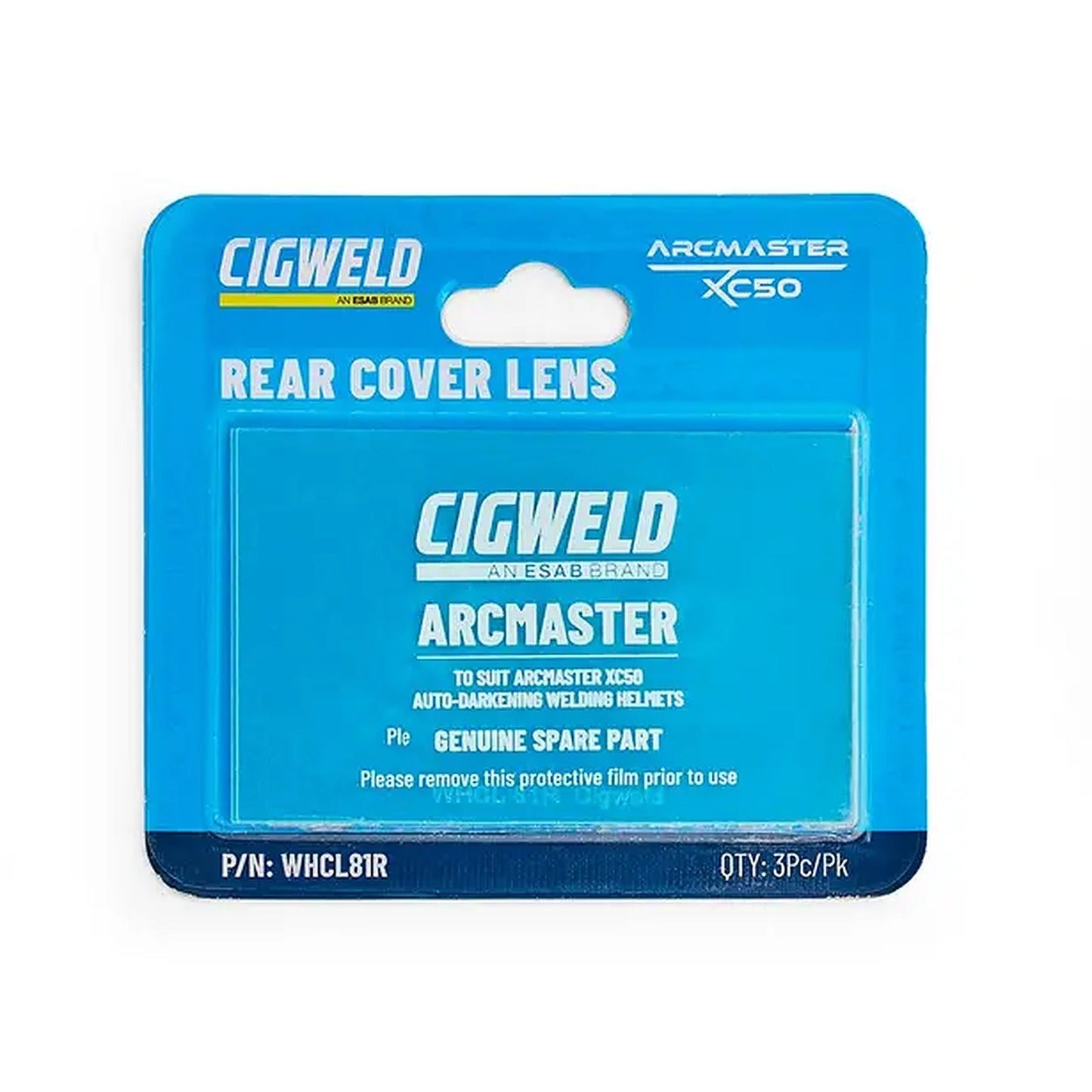 Cigweld Arcmaster XC50 Rear Welding Lens Cover — 3 Pack WHCL81R