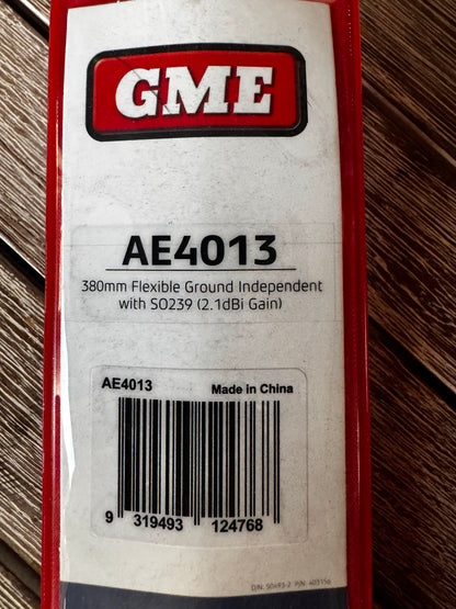 GME 380mm Flexible Ground Independent Antenna 2.1dBi Gain SO239 AE4013