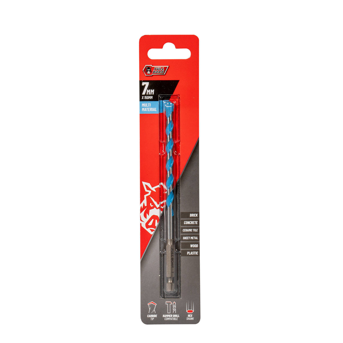 Full Boar 7 x 150mm Multi-Material Drill Bit FMMD-7150H
