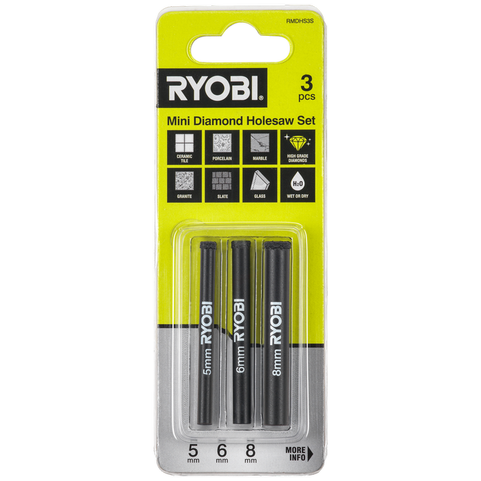 Ryobi 3-Piece Mini Diamond Holesaw Set