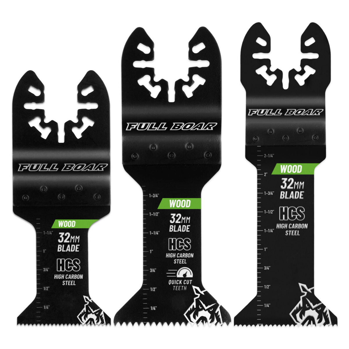 Full Boar 3 Piece Assorted Wood Plunge Cut Multi-Tool Blade Set