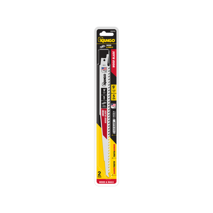Kango 9” 5 TPI Wood Flex Reciprocating Saw Blade - 2 Pack