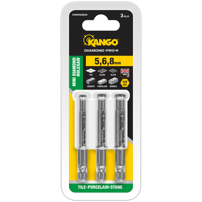 Kango 5,6,8mm Diamond Pro Mini Diamond Hole Saw 3 Pack