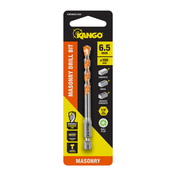 Kango 6.5 x 100mm 1/4" Masonry Drill Bit