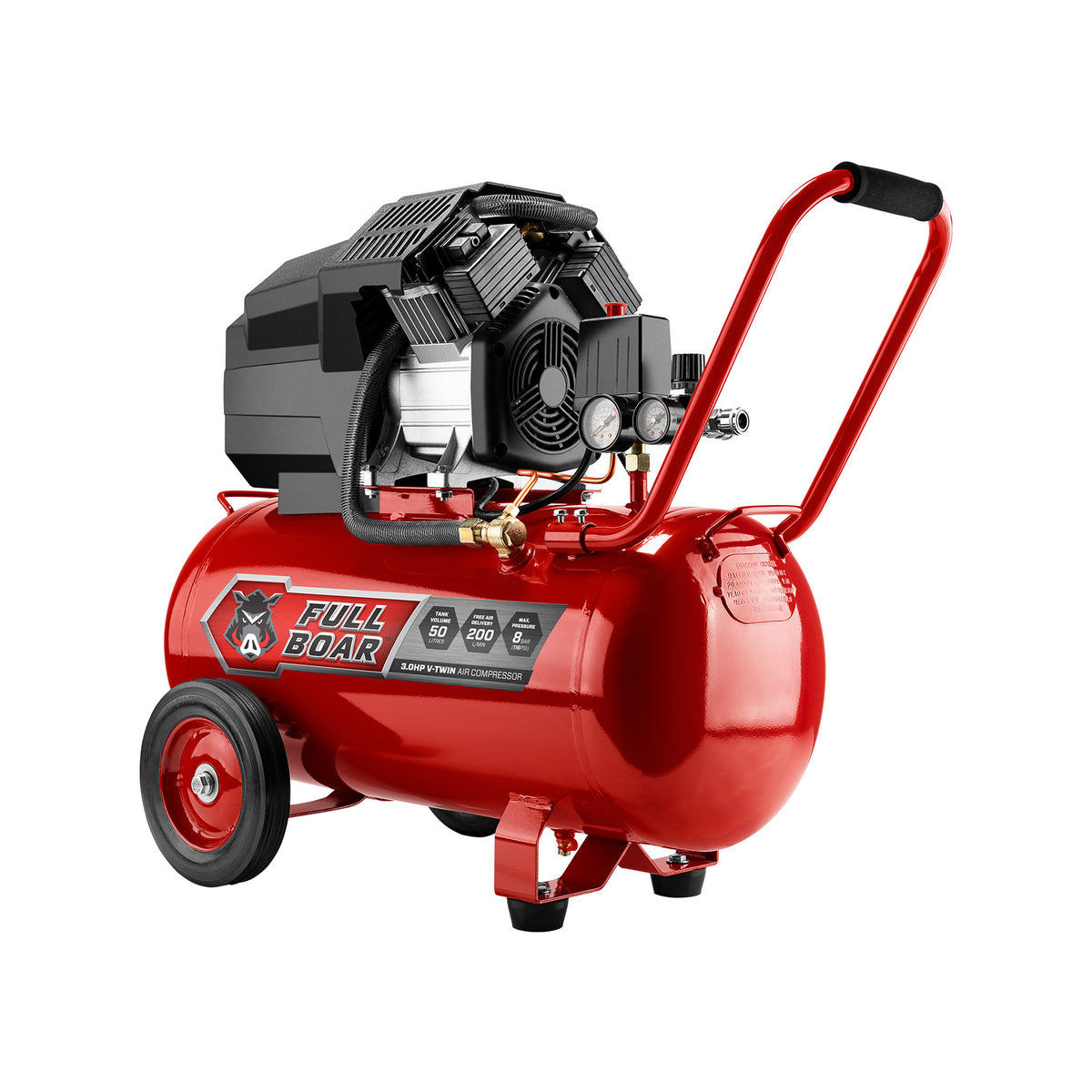 Full Boar 3.0HP 50L Oil Free V-Twin Air Compressor