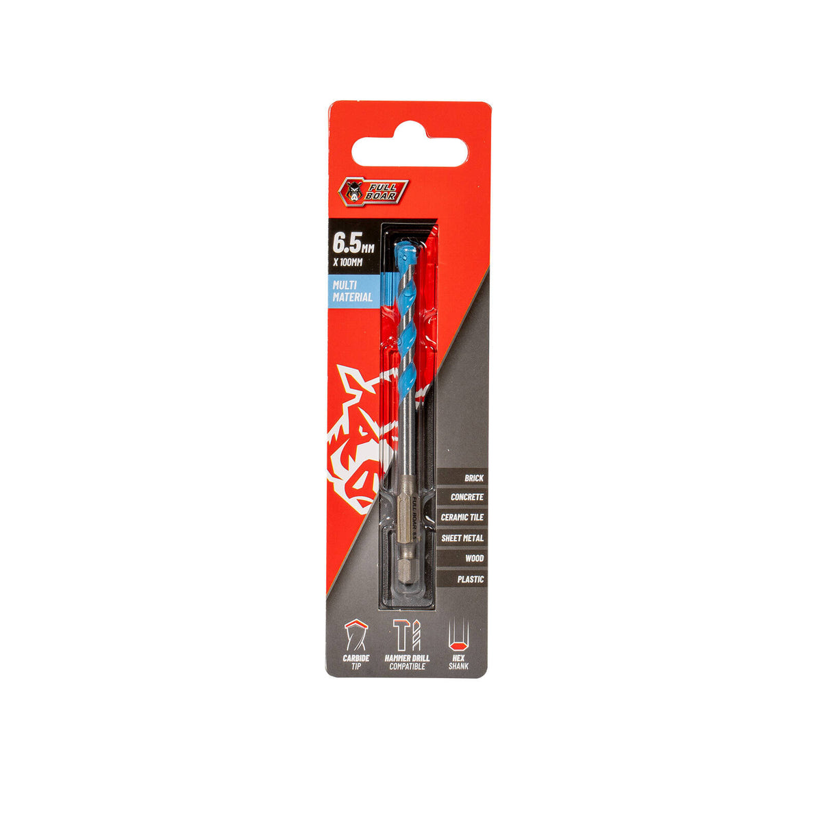 Full Boar 6.5 x 100mm Multi-Material Drill Bit FMMD-65100H