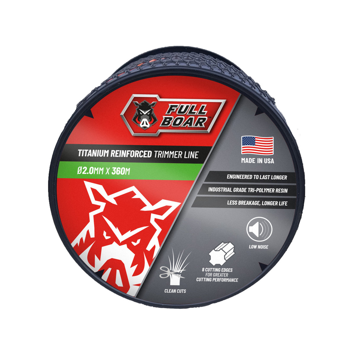 Full Boar Ø2.0mm x 360m Titanium Reinforced Trimmer Line