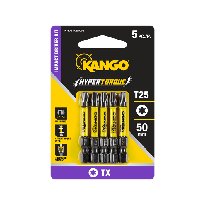 Kango 50mm TX25 HyperTorque Impact Driver Bit - 5 Pack