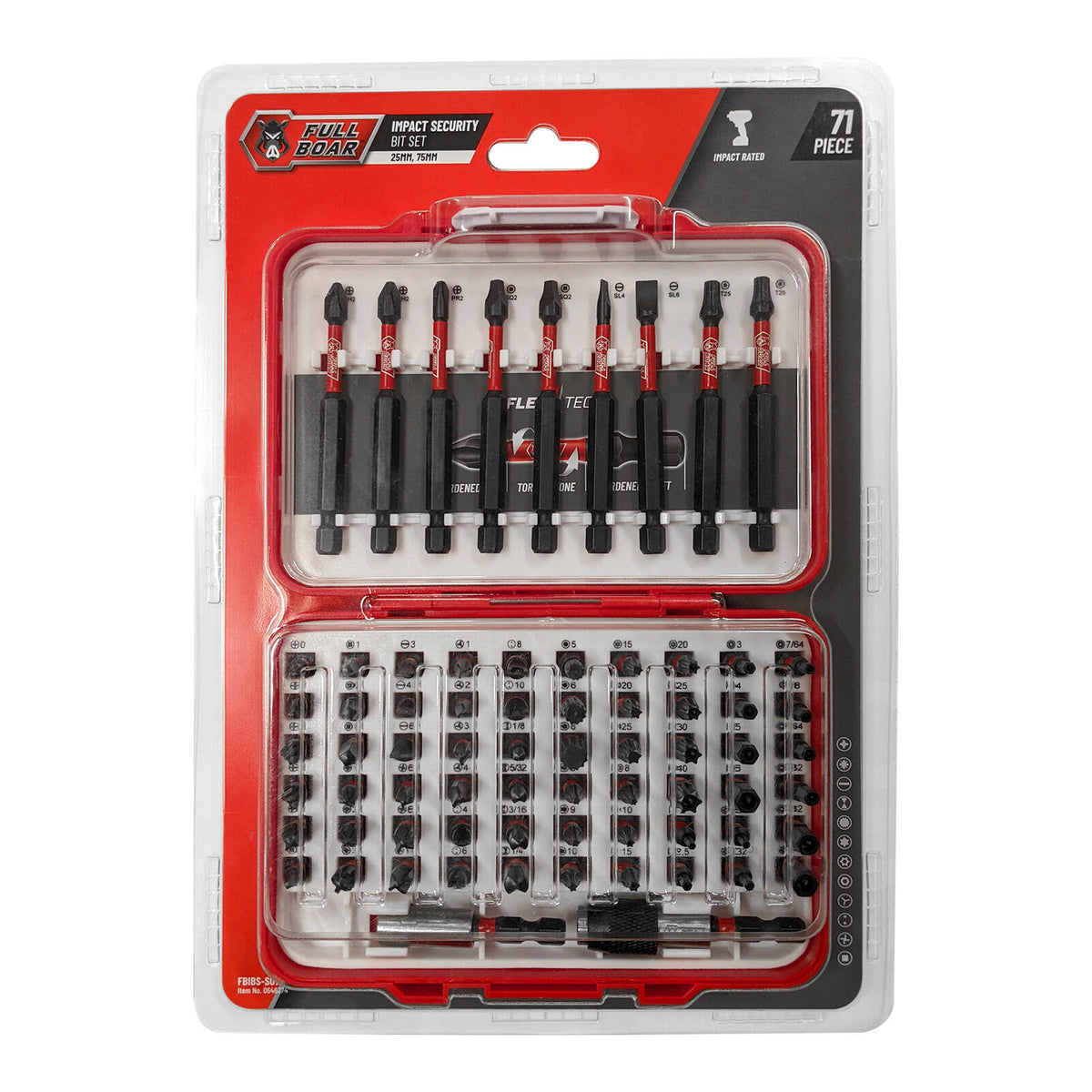 Full Boar 71 Piece Impact Security Torsion Bit Set FBIBS-S071